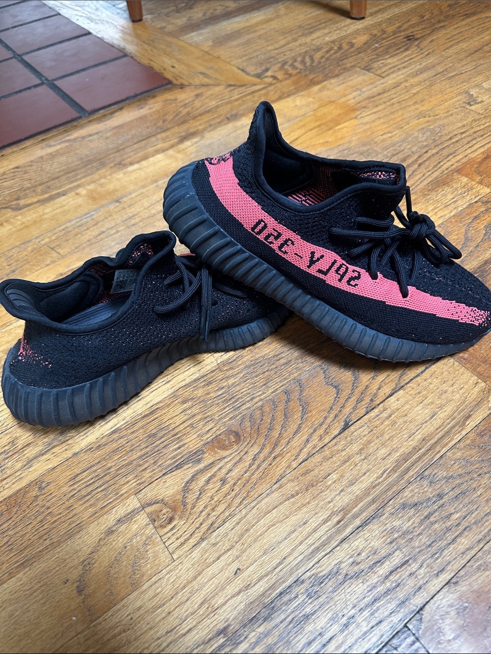 Yeezy Boost 350 V2 Black with Red Stripe